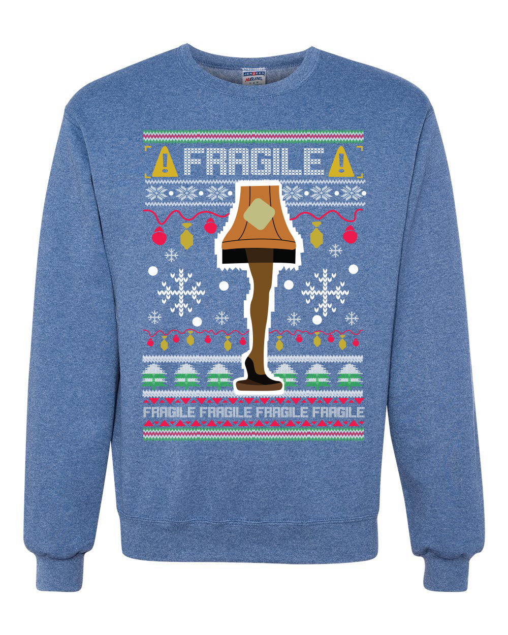 Fragile Leg Lamp Christmas Story Funny Xmas Merry Ugly Christmas Sweater Unisex Crewneck Graphic Sweatshirt