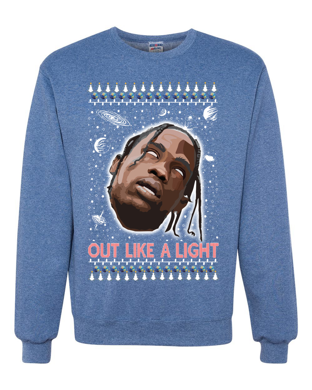 Out Like a Light Ugly Christmas Sweater Unisex Crewneck Graphic Sweatshirt
