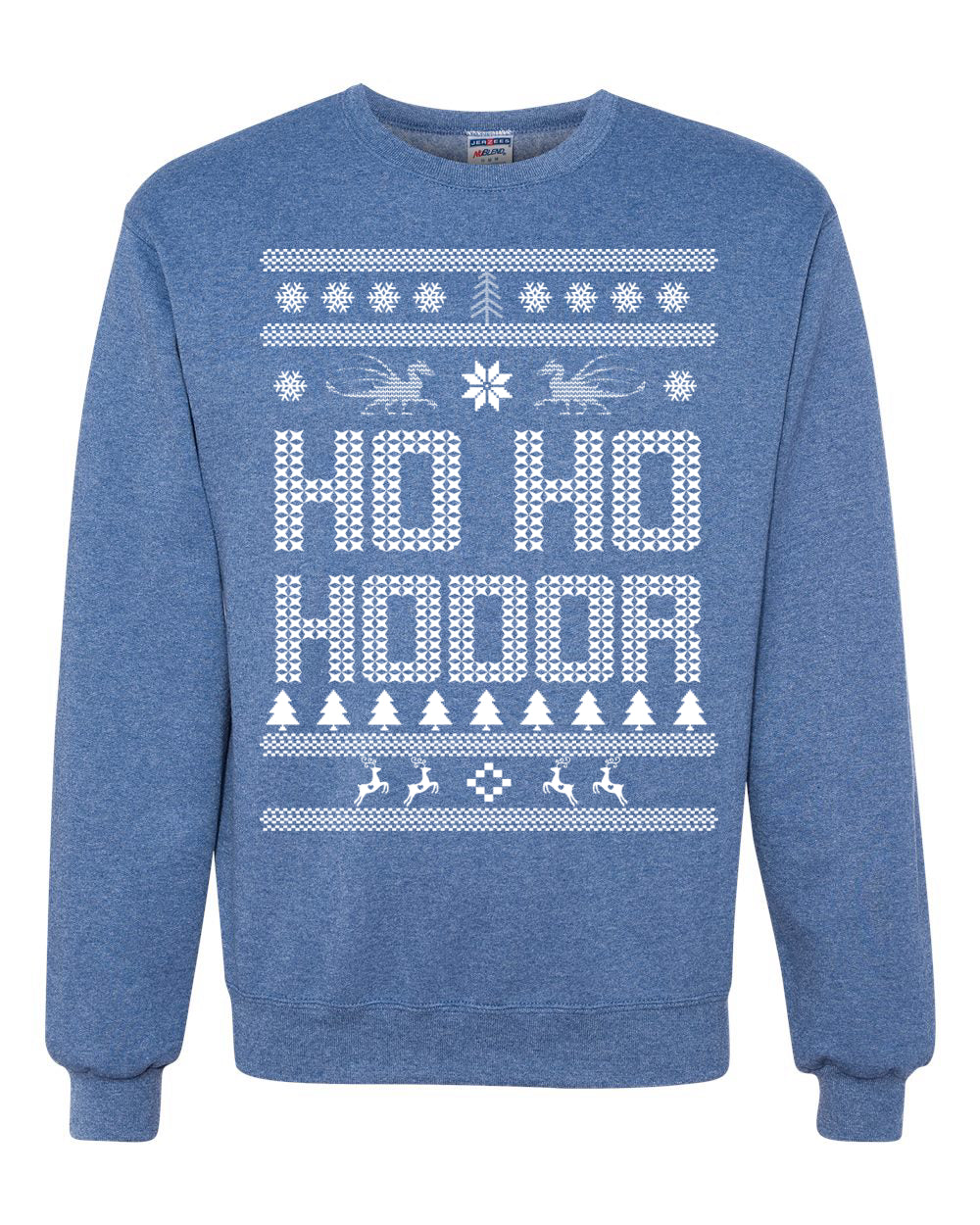Ho Ho Hodor GoT White Winter Merry Ugly Christmas Sweater Unisex Crewneck Graphic Sweatshirt