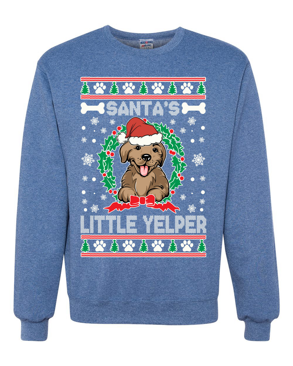 Santa's Little Yelper  Merry Ugly Christmas Sweater Unisex Crewneck Graphic Sweatshirt