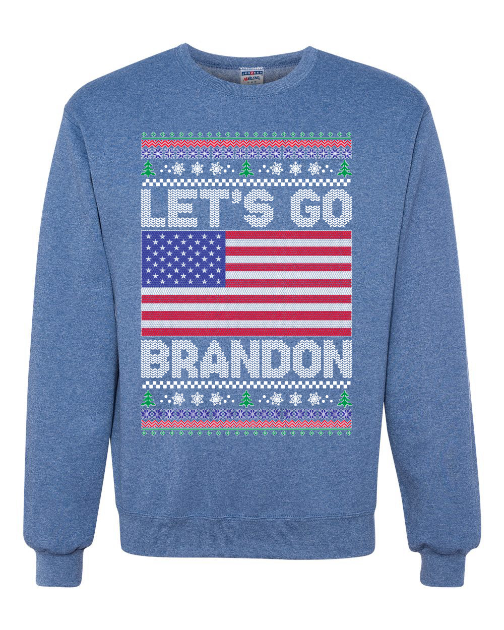 Let's Go Brandon Xmas Merry Ugly Christmas Sweater Unisex Crewneck Graphic Sweatshirt