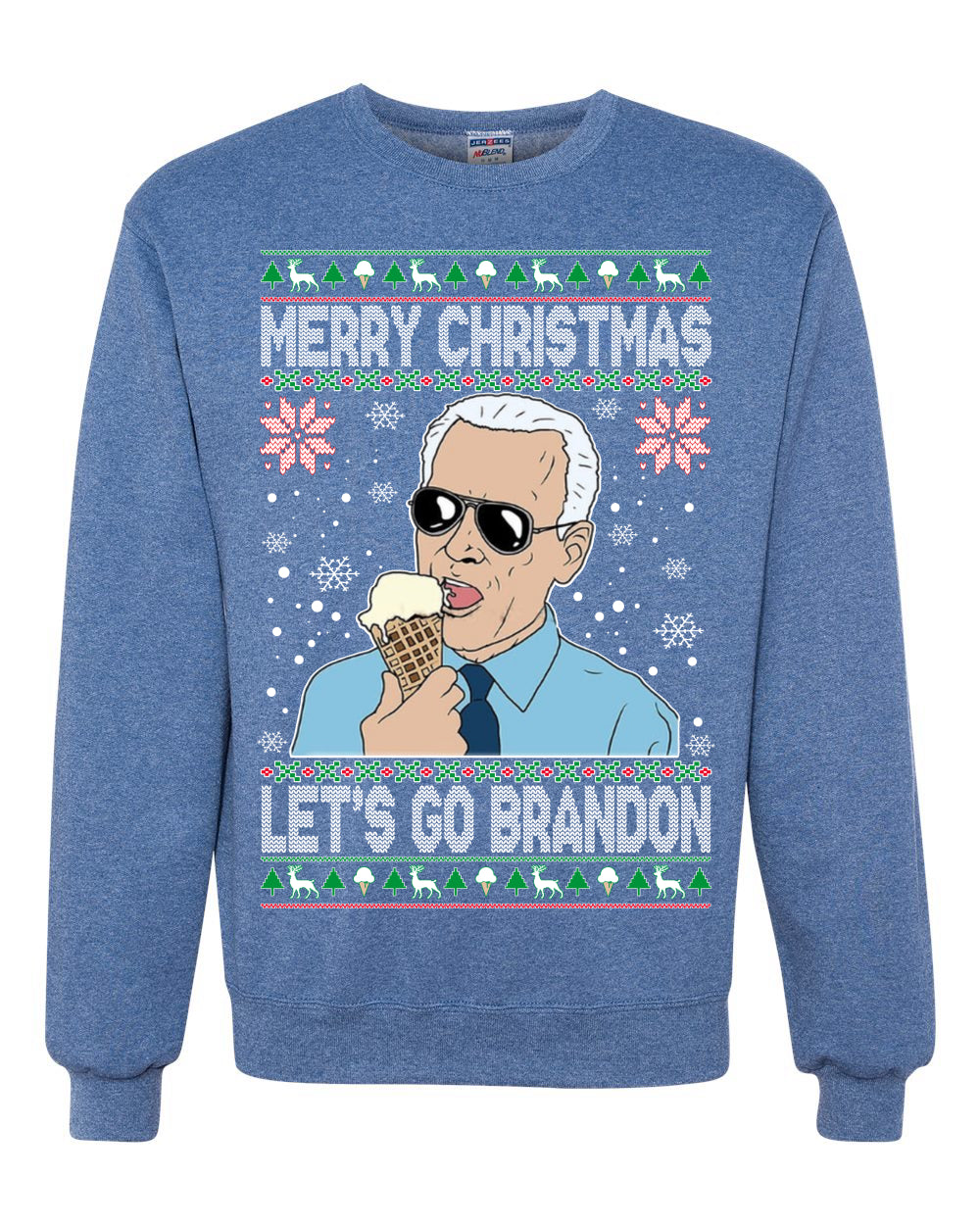 Merry Christmas Let's Go Brandon Christmas Unisex Crewneck Graphic Sweatshirt