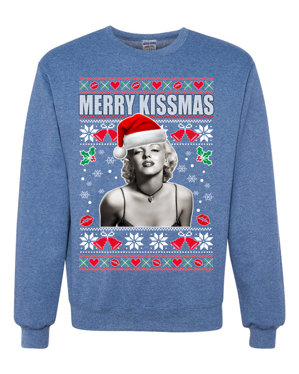 Merry Kissmas  Christmas Unisex Crewneck Graphic Sweatshirt