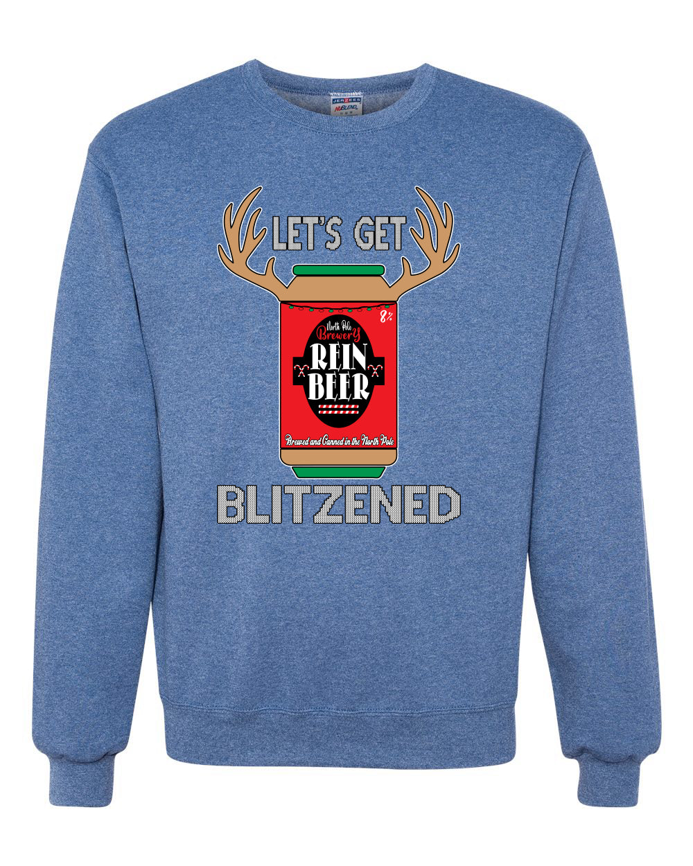 Let's Get Blitzened Christmas Unisex Crewneck Graphic Sweatshirt