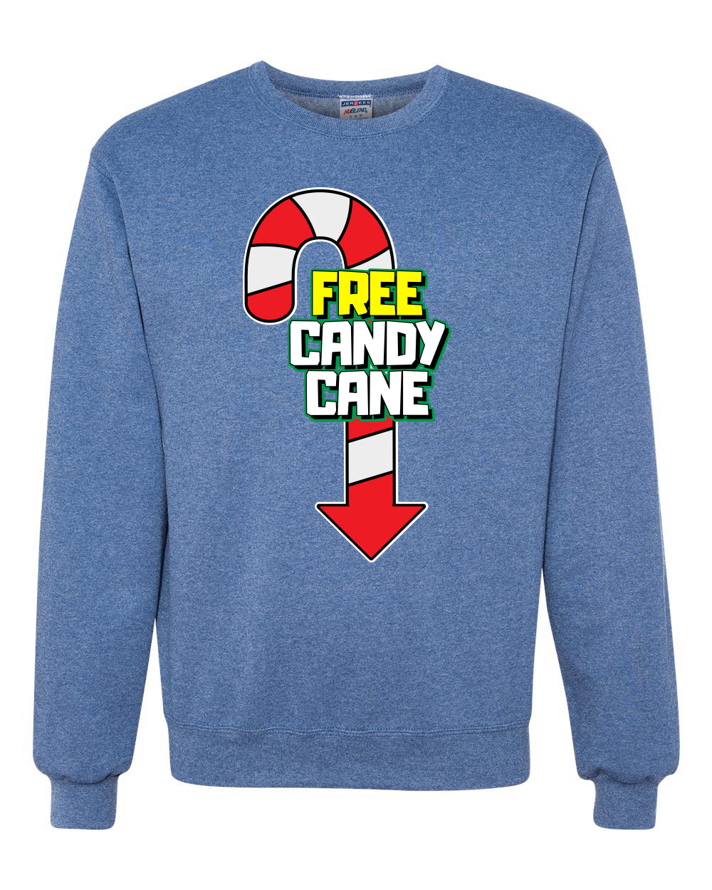 Free Candy Cane  Christmas Unisex Crewneck Graphic Sweatshirt
