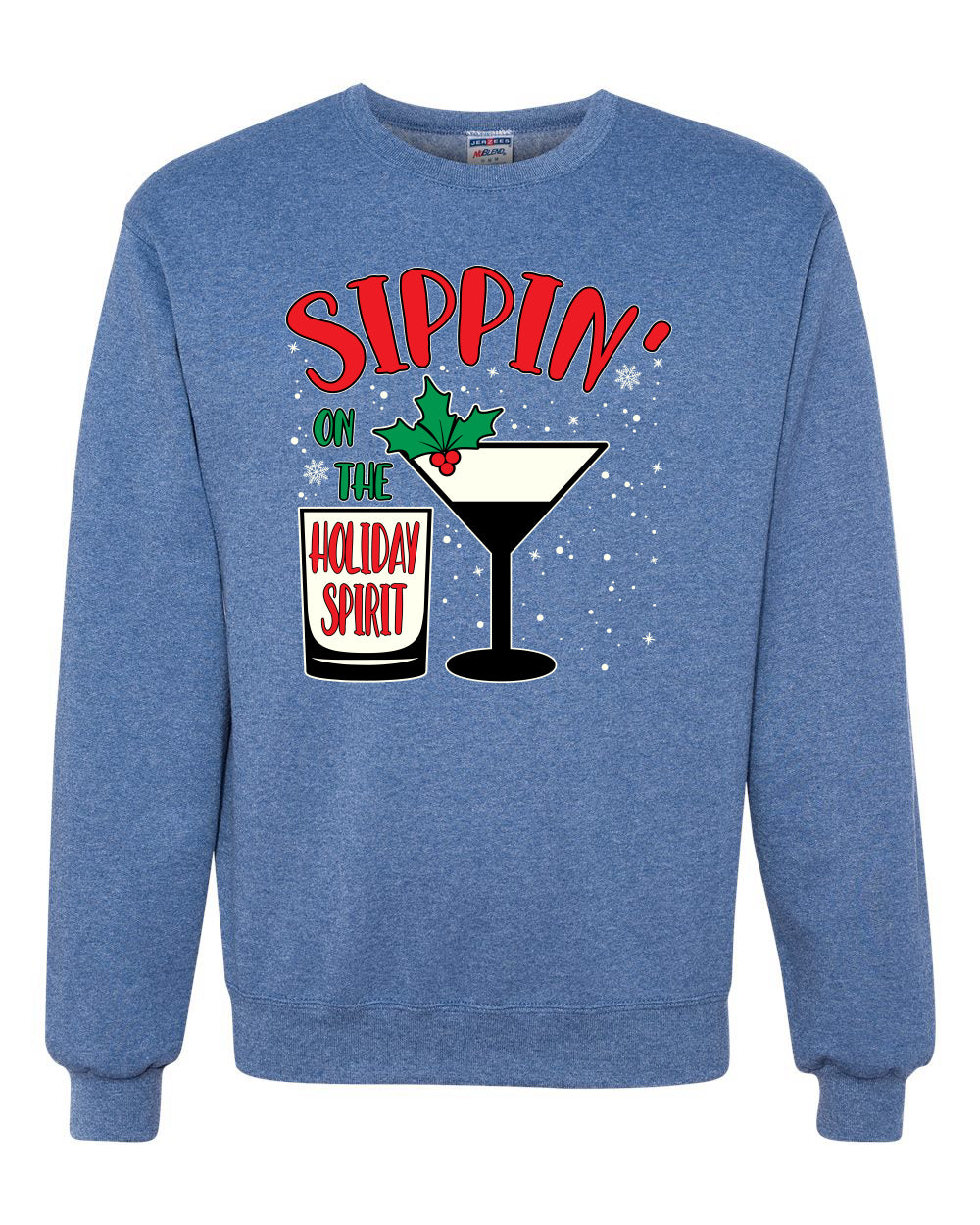Sippin' On The Holiday Spirit Christmas Unisex Crewneck Graphic Sweatshirt