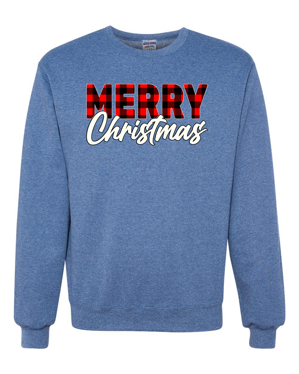 Merry Christmas Buffalo Plaid Christmas Unisex Crewneck Graphic Sweatshirt