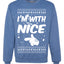 I'm With Nice Individual Couples Ugly Christmas Sweater Unisex Crewneck Graphic Sweatshirt