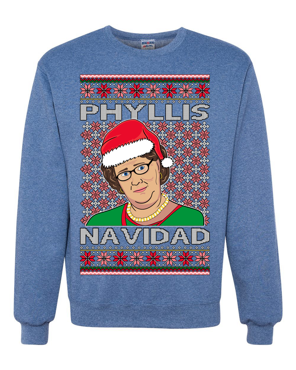 Office Phyllis Navidad Happy Holiday Ugly Christmas Sweater Unisex Crewneck Sweatshirt
