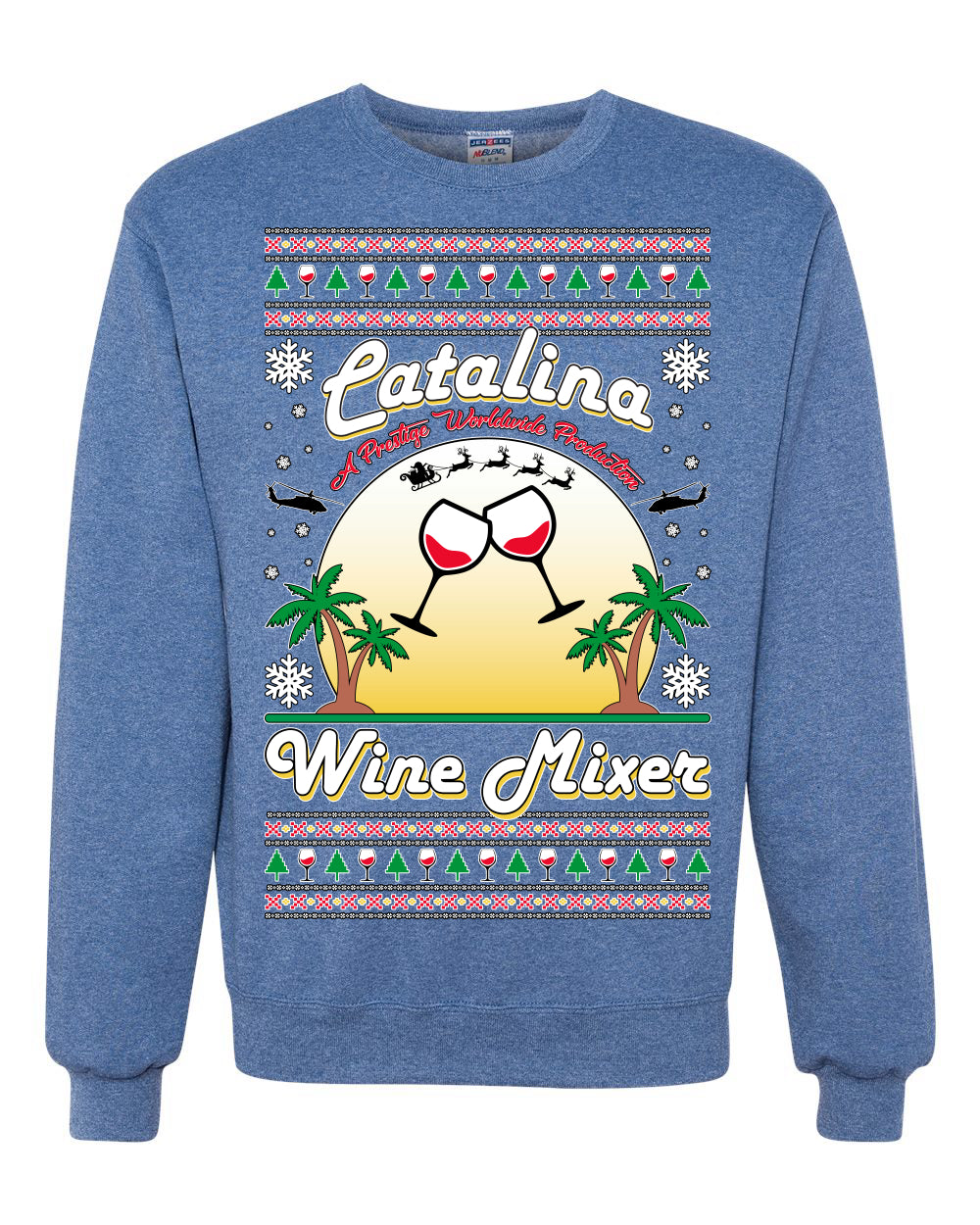 Step Bros Catalina Wine Mixer Xmas Holiday Movie Humor Ugly Christmas Sweater Unisex Crewneck Graphic Sweatshirt