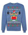 I Wish You A Merry Liftmas Woman Workout Gym Holiday Fitness Ugly Christmas Sweater Unisex Crewneck Graphic Sweatshirt