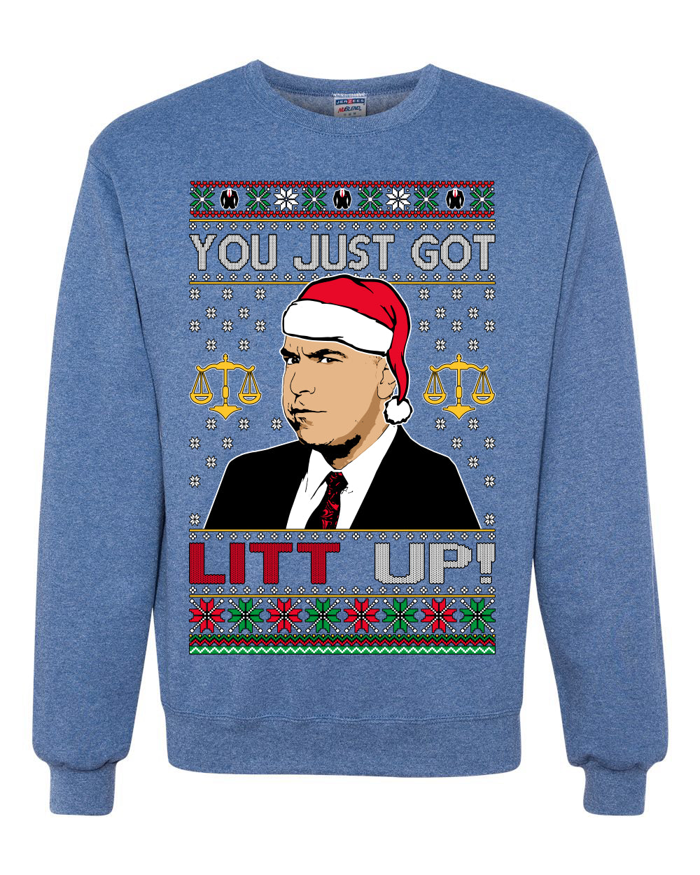 Just Got Litt Up Louis Tv Show Parody Ugly Christmas Sweater Unisex Crewneck Sweatshirt