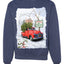 Winter Merry Christmas Trees Festive Red Truck Merry Christmas Unisex Crewneck Graphic Sweatshirt