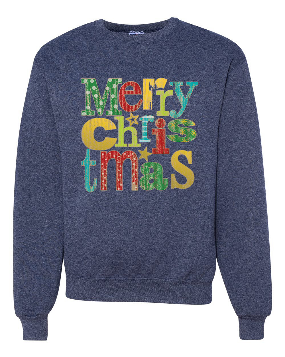 Colorful Merry Merry Christmas Decoration Merry Christmas Unisex Crewneck Graphic Sweatshirt