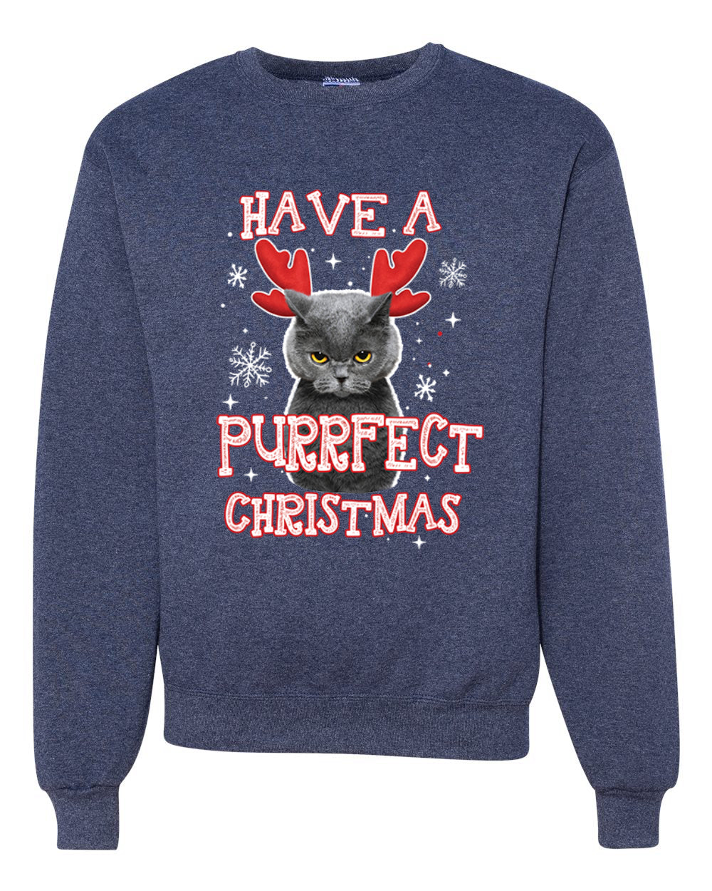 Have A Purrfect  Merry Christmas Unisex Crewneck Graphic Sweatshirt