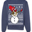 Dabbing Snowman Merry Ugly Christmas Sweater Unisex Crewneck Graphic Sweatshirt