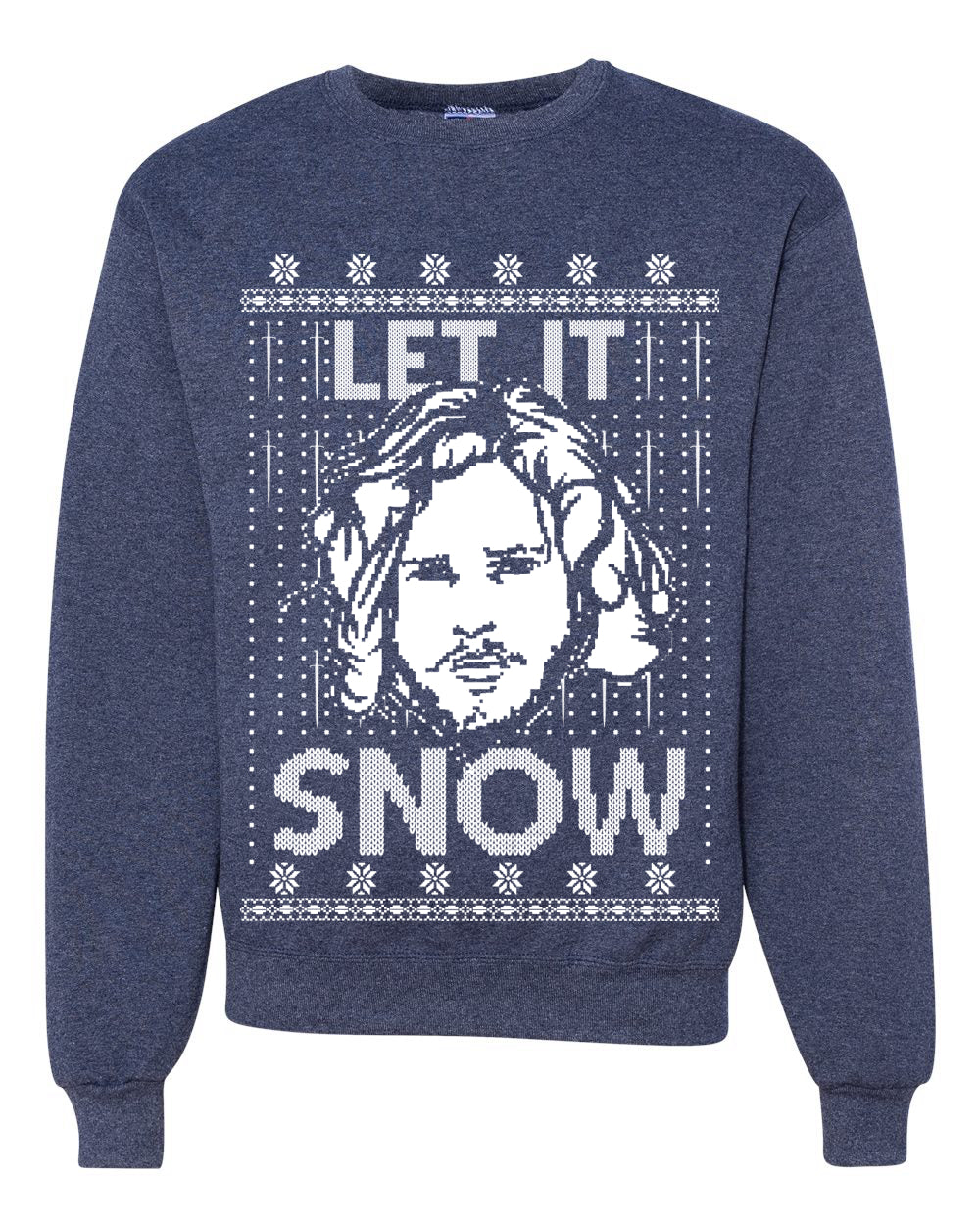 Let It Snow Jon Snow Digital Merry Ugly Christmas Sweater Unisex Crewneck Graphic Sweatshirt