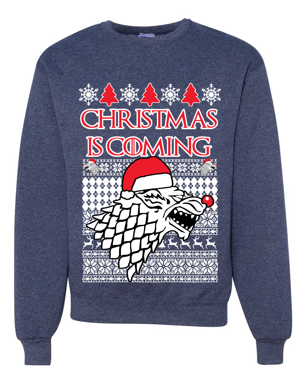 Christmas is Coming GoT Stark Merry Ugly Christmas Sweater Unisex Crewneck Graphic Sweatshirt