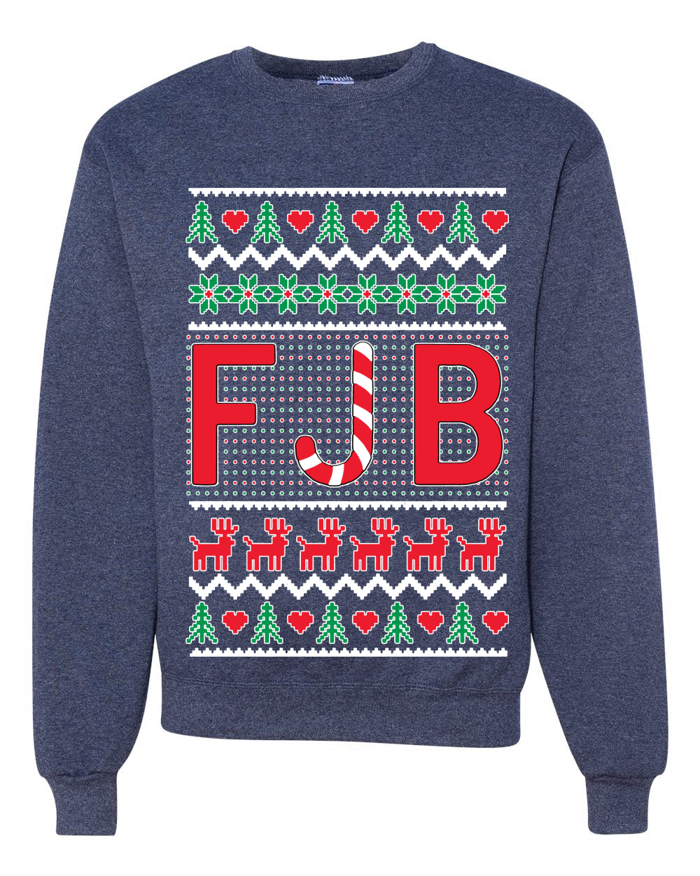 FJB Candy Cane  Ugly Christmas Sweater Unisex Crewneck Graphic Sweatshirt