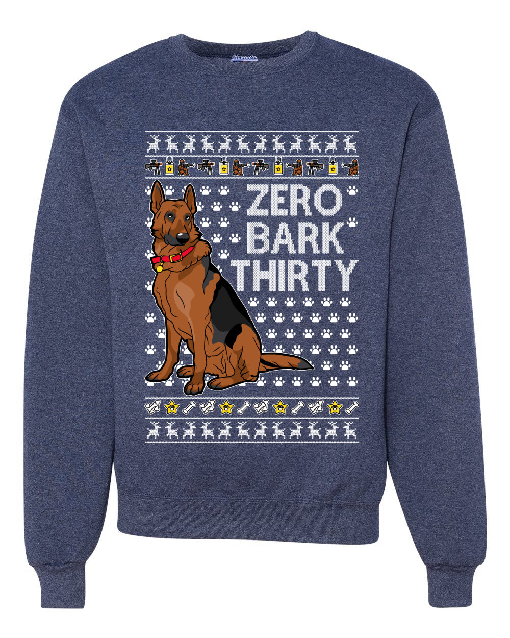 Zero Bark Thirty Funny Dog Xmas Merry Ugly Christmas Sweater Unisex Crewneck Graphic Sweatshirt
