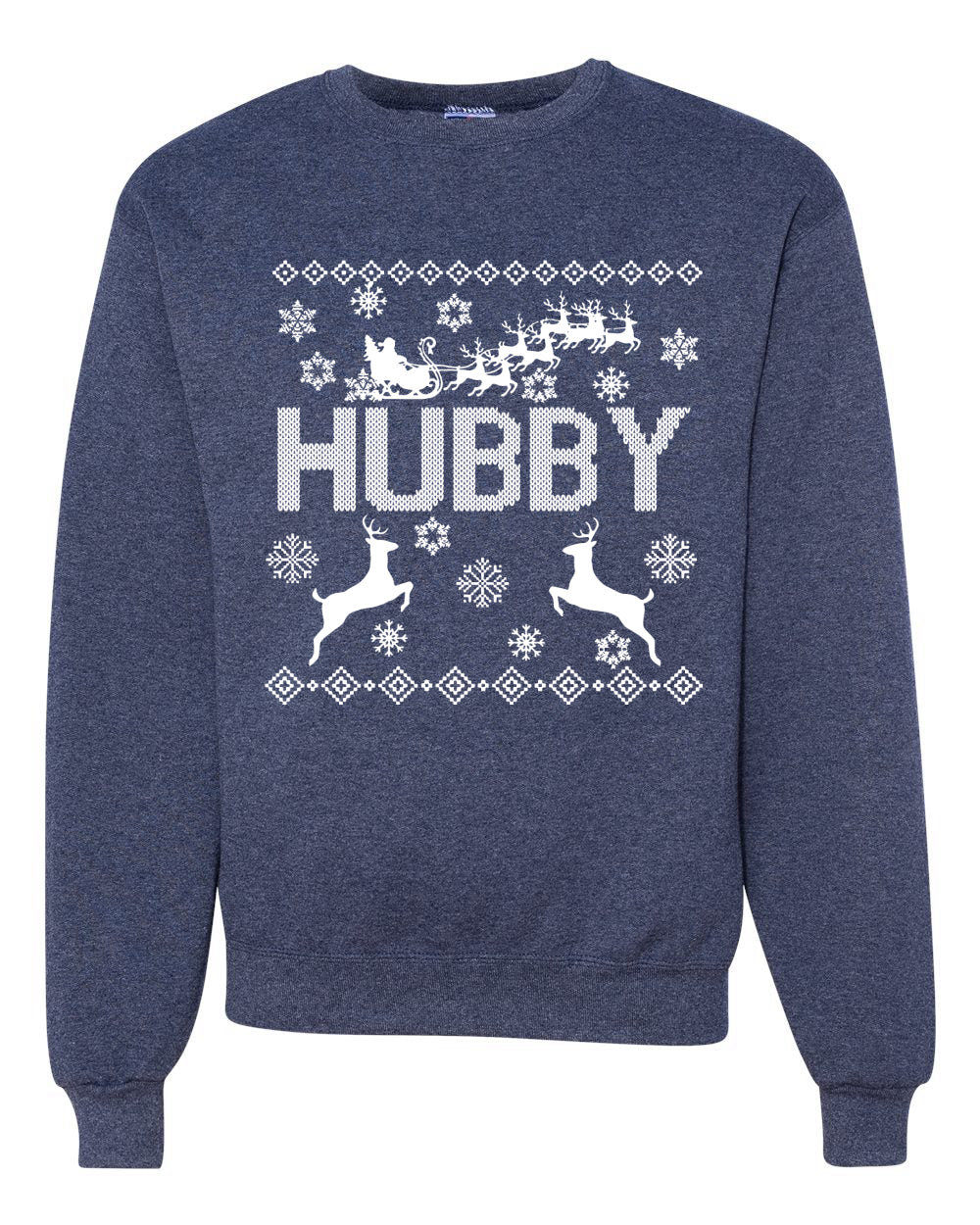 Christmas Hubby Love Merry Ugly Christmas Sweater Unisex Crewneck Graphic Sweatshirt