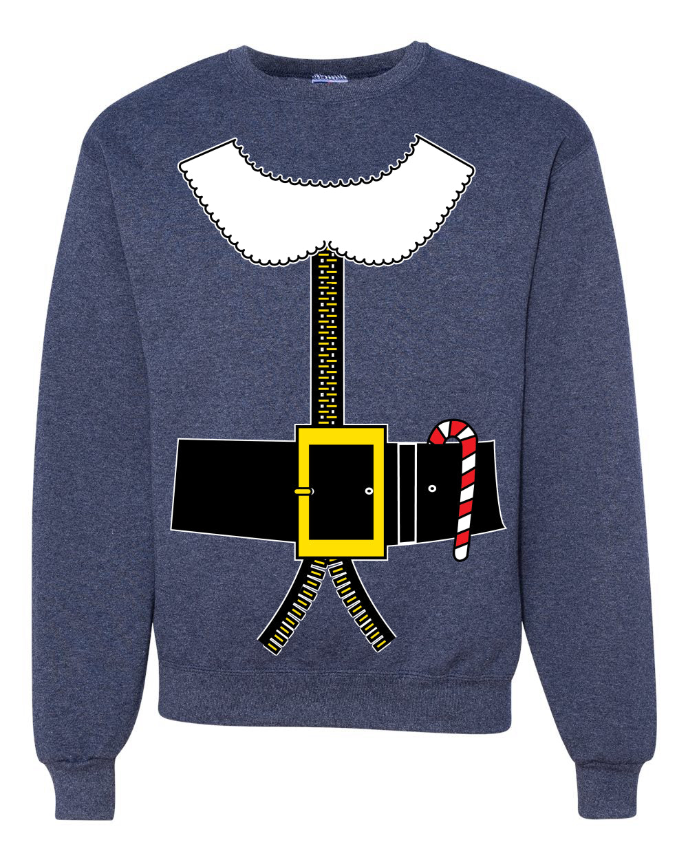 Classic Santa Suit Winter Candy Cane Merry Ugly Christmas Sweater Unisex Crewneck Graphic Sweatshirt