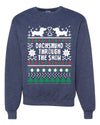 Daschund Through The Snow Merry Ugly Christmas Sweater Unisex Crewneck Graphic Sweatshirt
