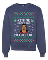 Kith Me Under The Mithletoe | Tyson Lisp Merry Ugly Christmas Sweater Unisex Crewneck Graphic Sweatshirt
