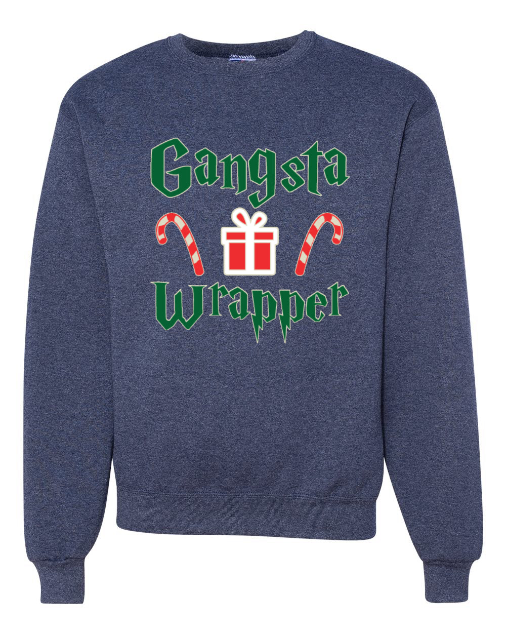 Gangsta Wrapper Merry Christmas Unisex Crewneck Graphic Sweatshirt