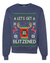 Let's Get Blitzened Rein Beer  Merry Ugly Christmas Sweater Unisex Crewneck Graphic Sweatshirt