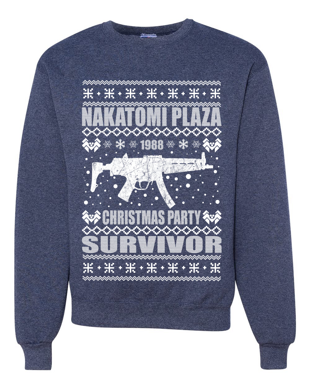 Nakatomi Plaza Christmas Party Survivor 1988 Merry Ugly Christmas Sweater Unisex Crewneck Graphic Sweatshirt