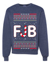 FJB Let's Go Brandon Chant Candy Cane Ugly Christmas Sweater Unisex Crewneck Graphic Sweatshirt