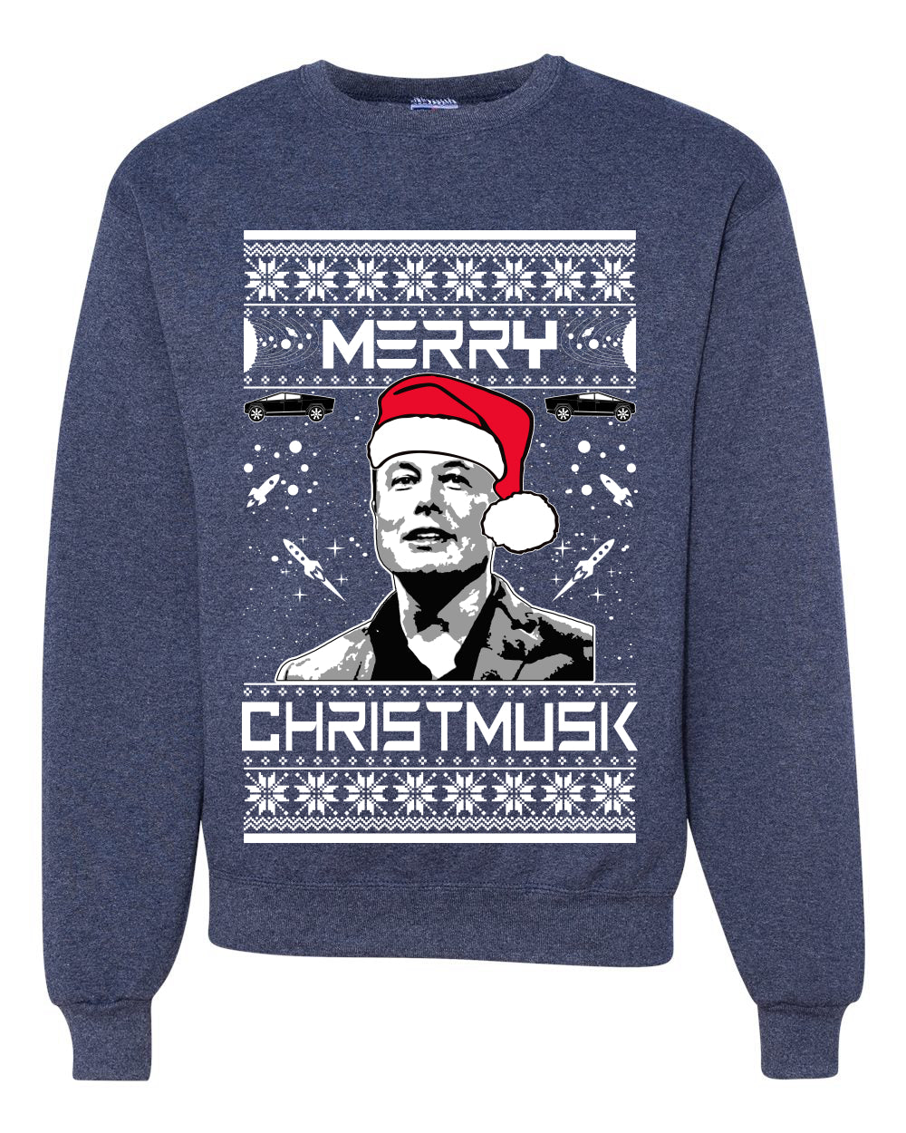 Merry Christmusk Funny Elon Musk Meme Ugly Christmas Sweater Unisex Crewneck Graphic Sweatshirt