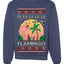 Fa La La La Mingo Pink Flamingo Santa Hat Lighting Trees Ugly Christmas Sweater Unisex Crewneck Graphic Sweatshirt