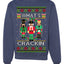 What's Crackin' Funny Nutcracker Meme Ugly Christmas Sweater Unisex Crewneck Graphic Sweatshirt