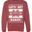 Let's Get Baked | Holiday Ginger Bread Design Merry Ugly Christmas Sweater Unisex Crewneck Graphic Sweatshirt