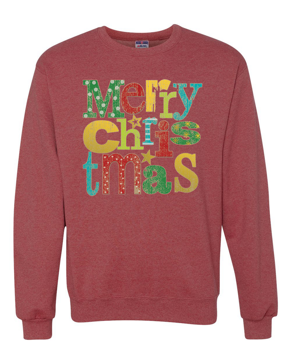 Colorful Merry Merry Christmas Decoration Merry Christmas Unisex Crewneck Graphic Sweatshirt