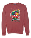 Merry and Bright Red Car Merry Christmas Unisex Crewneck Graphic Sweatshirt