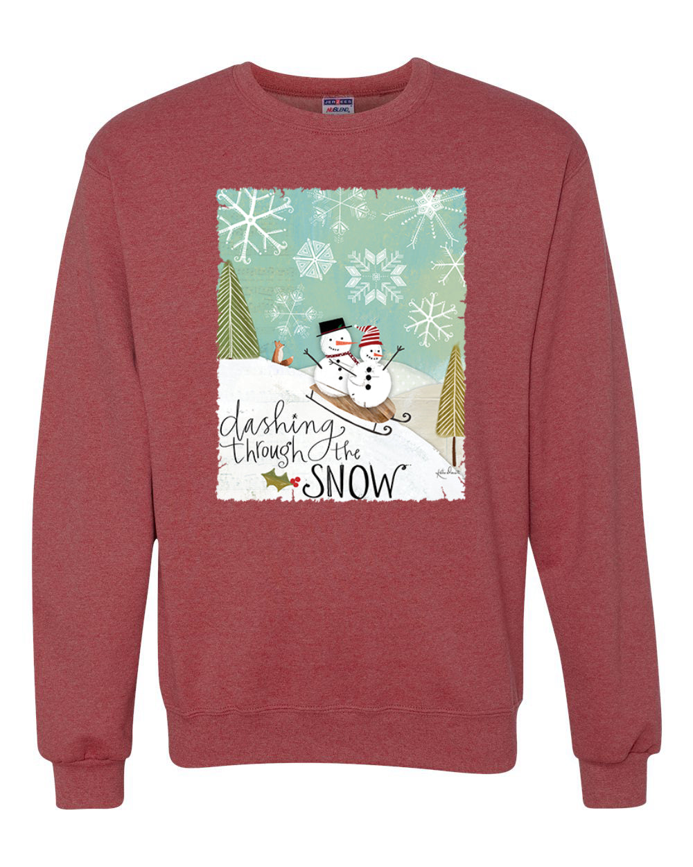 Let it Snow Snowflake Merry Christmas Unisex Crewneck Graphic Sweatshirt