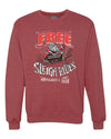 Free Sleigh Rides Warm Blankets & Hot Cocoa  Merry Christmas Unisex Crewneck Graphic Sweatshirt