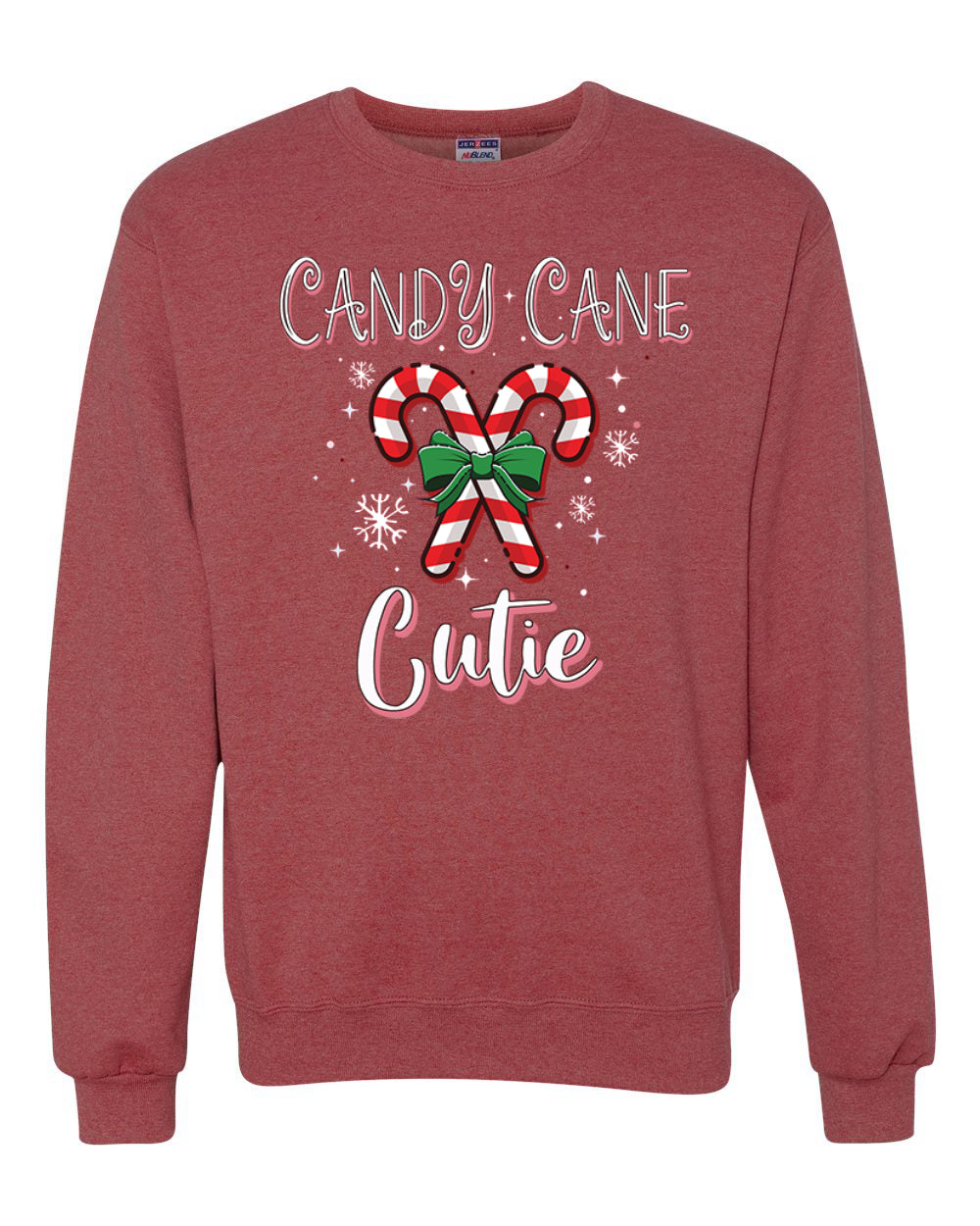 Candy Cane Cutie  Merry Christmas Unisex Crewneck Graphic Sweatshirt