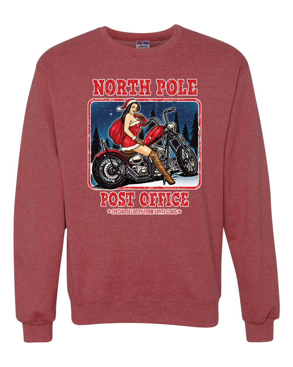 North Pole Post Office Special Delivery  Merry Christmas Unisex Crewneck Graphic Sweatshirt