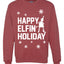Happy Elfin Holiday Merry Ugly Christmas Sweater Unisex Crewneck Graphic Sweatshirt