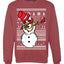 Dabbing Snowman Merry Ugly Christmas Sweater Unisex Crewneck Graphic Sweatshirt