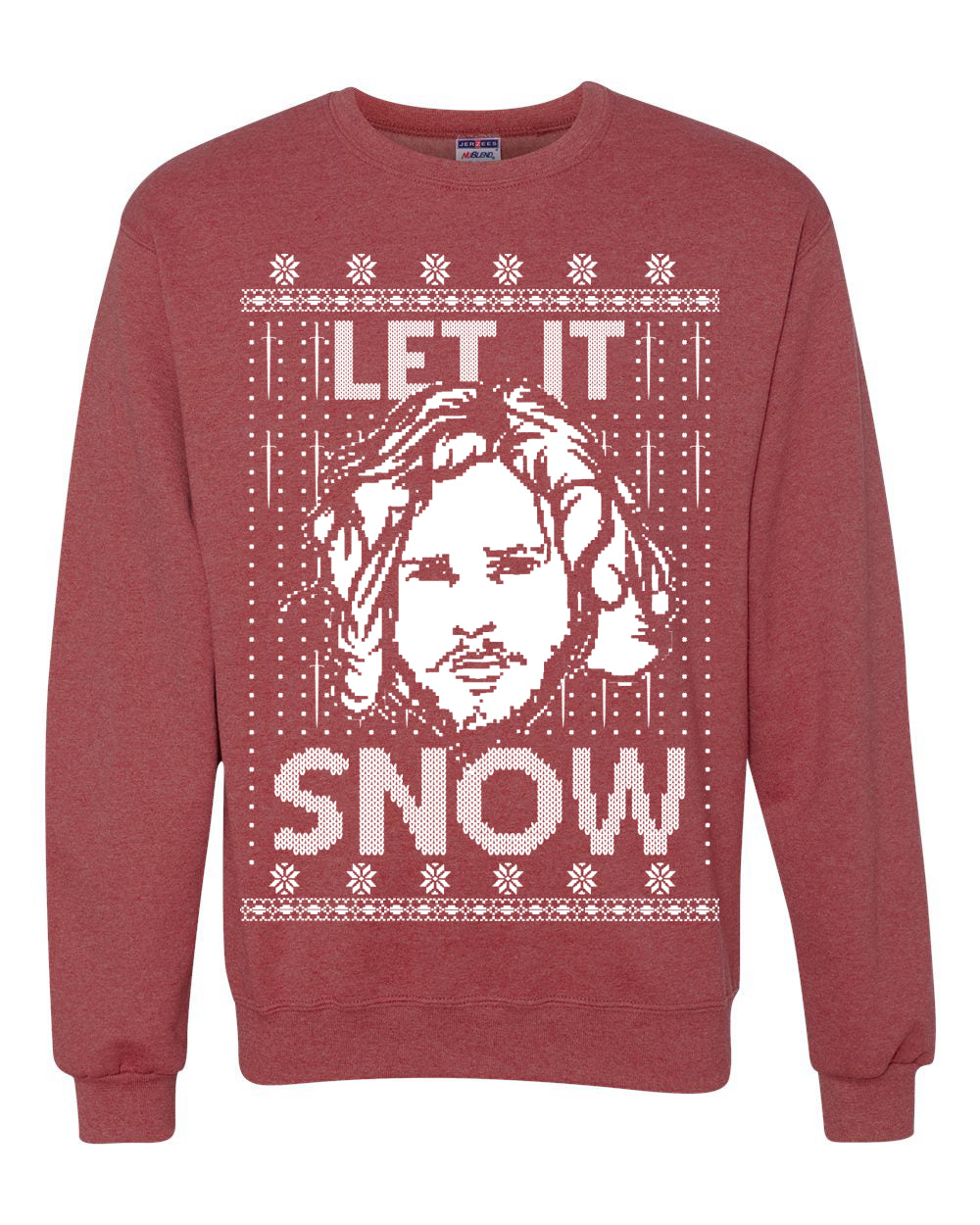 Let It Snow Jon Snow Digital Merry Ugly Christmas Sweater Unisex Crewneck Graphic Sweatshirt