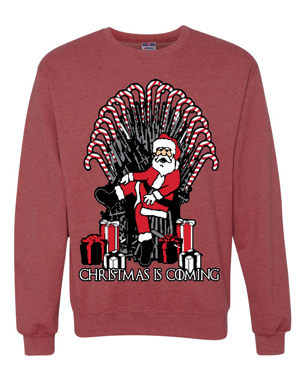 Christmas is Coming GOT Iron Throne Merry Ugly Christmas Sweater Unisex Crewneck Graphic Sweatshirt