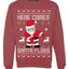 Here Comes Santa Floss Funny Dance Moves Merry Ugly Christmas Sweater Unisex Crewneck Graphic Sweatshirt