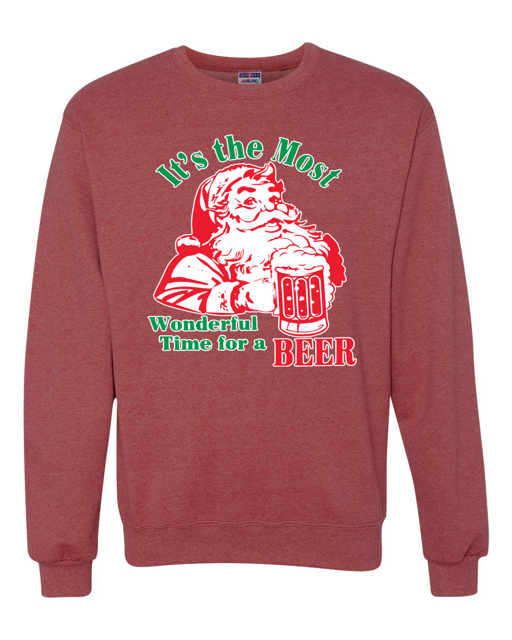 It is The Most Wonderful Time for a Beer Merry Christmas Unisex Crewneck Graphic Sweatshirt