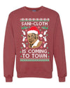 Sani Cloth is Coming to Town Mike Tyson Merry Ugly Christmas Sweater Unisex Crewneck Graphic Sweatshirt