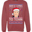 Biden is Coming to Town Merry Ugly Christmas Sweater Unisex Crewneck Graphic Sweatshirt